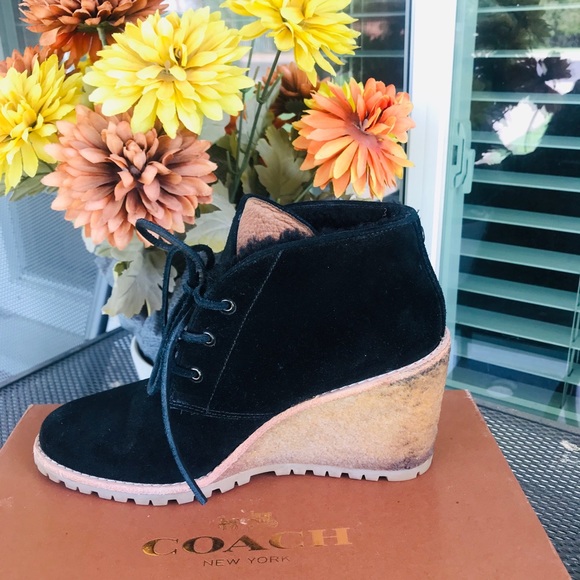 COACH Karson Suede Wedge Bootie - Picture 4 of 8